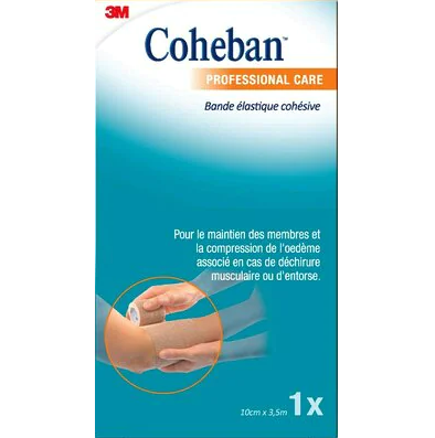 3M COHEBAN BANDE DE CONTENTION COHESIVE ELASTIQUE BLANC 5CMX2 3CM 1