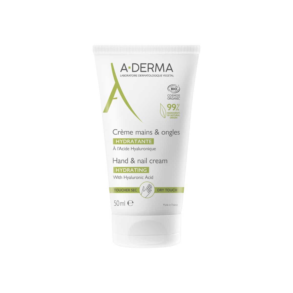 A DERMA LES INDISPENSABLES CREME MAINS ET ONGLES HYDRATANTE A L ACIDE HYALURONIQUE 50ML