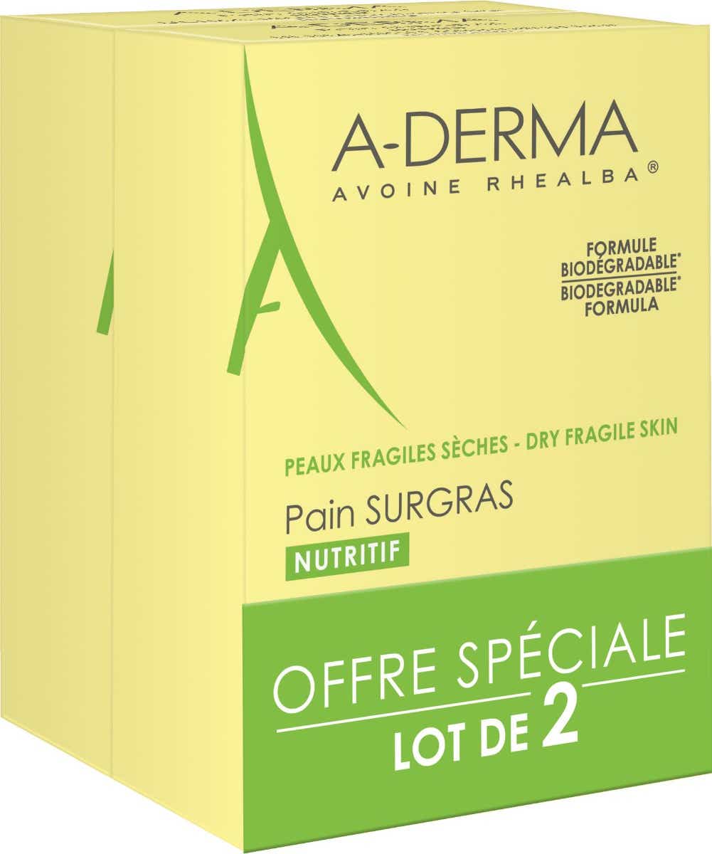 A DERMA LES INDISPENSABLES PAIN SURGRAS NUTRITIF 2 BOITES DE 100G
