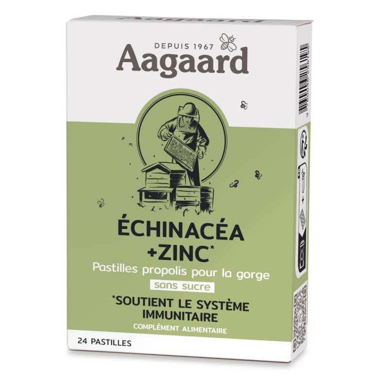 AAGAARD PASTILLLES AU PROPOLIS SANS SUCRE ECHINACEA ZINC 24 PASTILLES