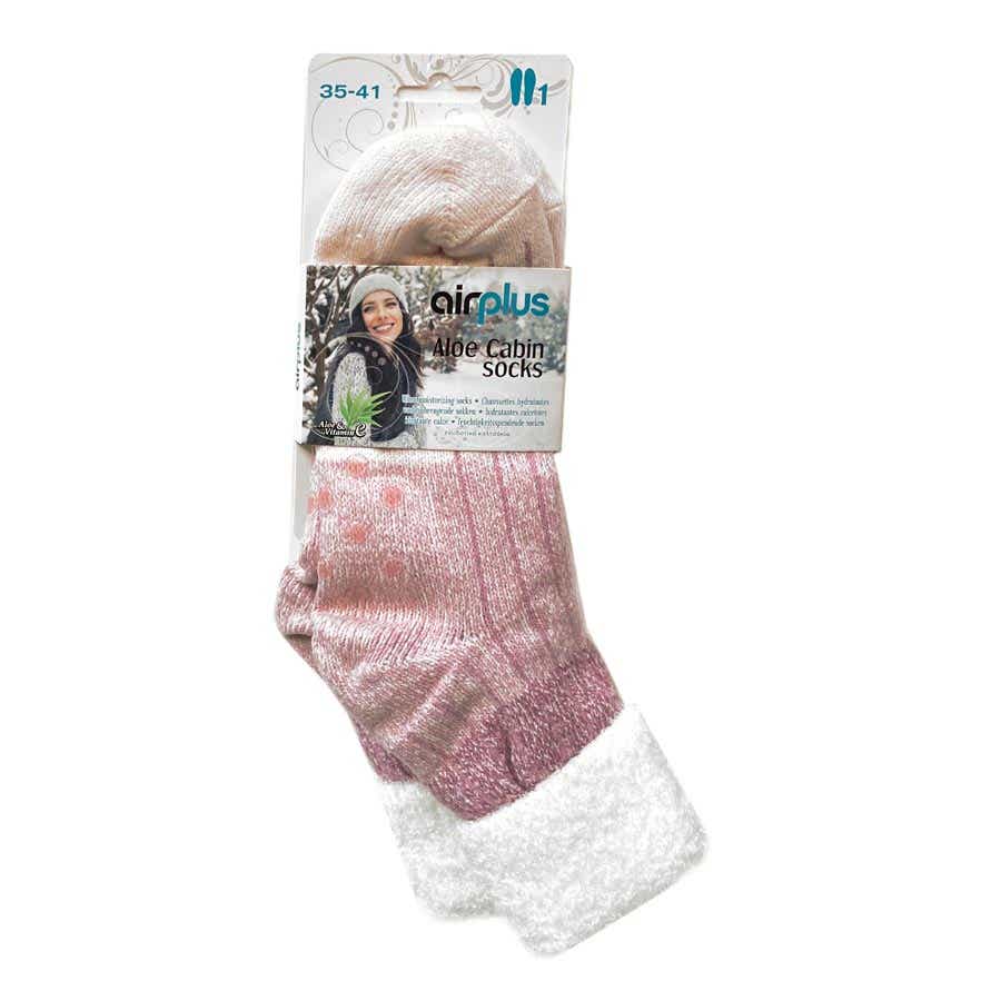 AIR PLUS ALOE CABIN CHAUSSETTES HYDRATANTES COCOONING ROSE POINTURE 35 41 1 PAIRE