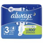 ALWAYS NIGHT SERVIETTES HYGIENIQUES 10 UNITES