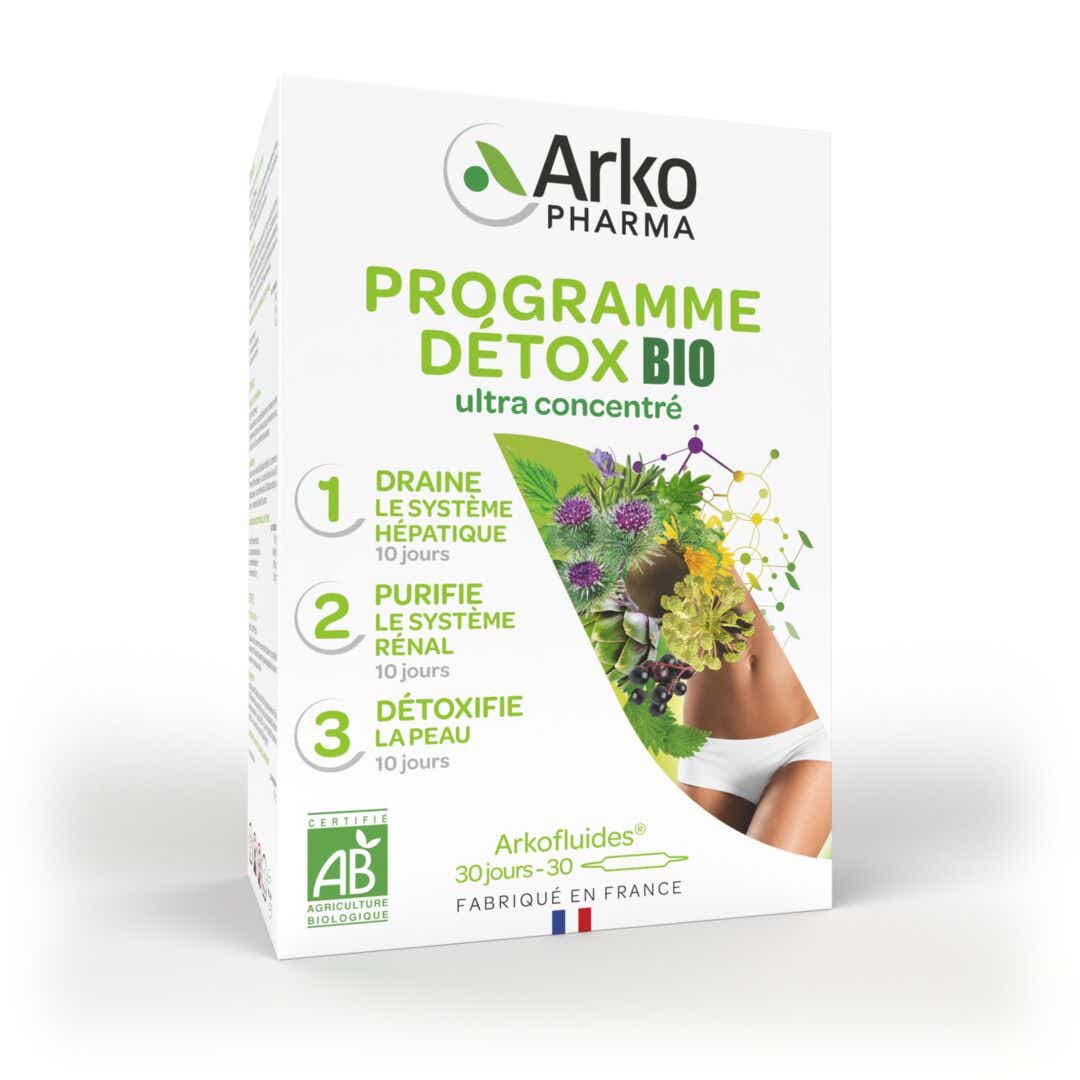 ARKOPHARMA ARKOFLUIDES PROGRAMME DETOX TRIPLE ACTION 30 AMPOULES DE 10ML