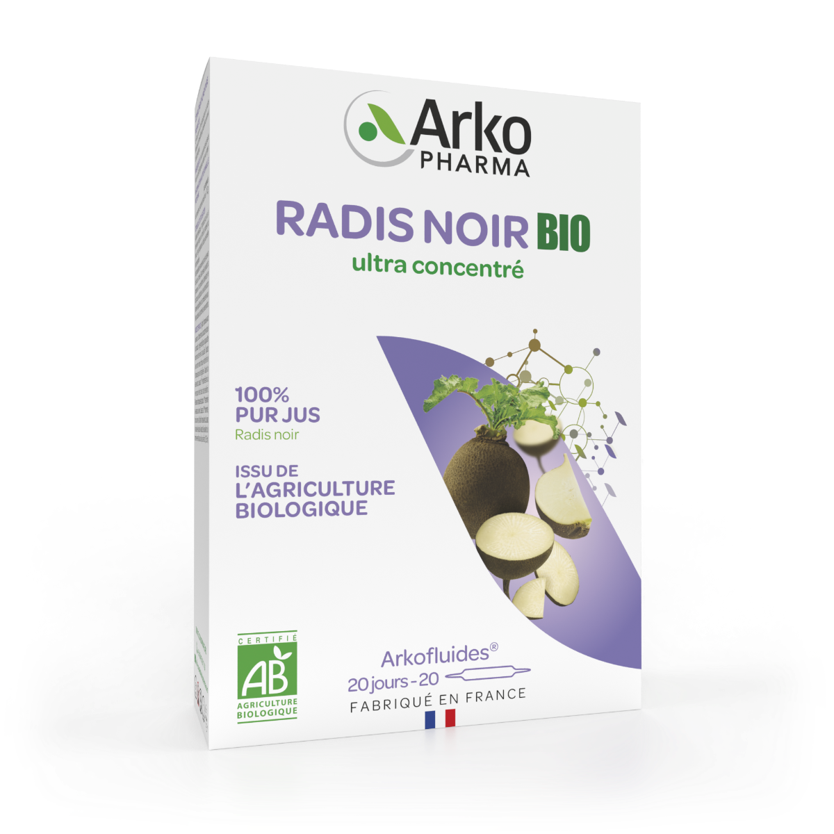 ARKOPHARMA ARKOFLUIDES RADIS NOIR 20 AMPOULES DE 10ML