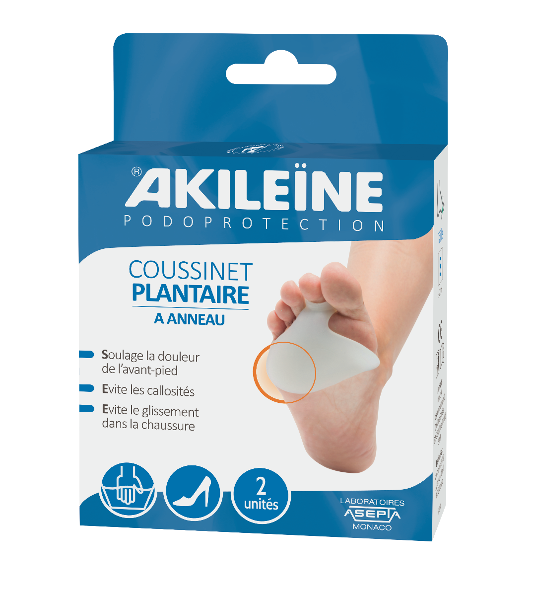 ASEPTA AKILEINE PODOPROTECTION COUSSINET PLANTAIRE ANNEAU 2UNITES