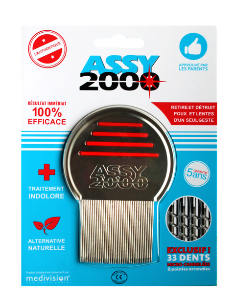 ASSY PEIGNE EN ACIER TREMPE POUX ET LENTES 1 UNITE