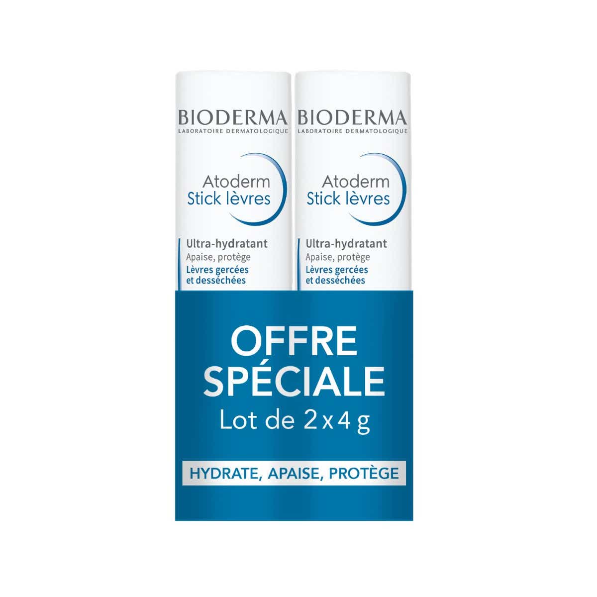 ATODERM STICK LEVRES ULTRA HYDRATANT LEVRES GERCEES ET DESSECHEES 2X4G