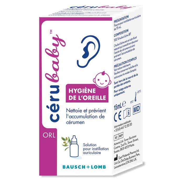 BAUSCH LOMB CERUBABY HYGIENE DE L OREILLE SOLUTION AURICULAIRE 15ML