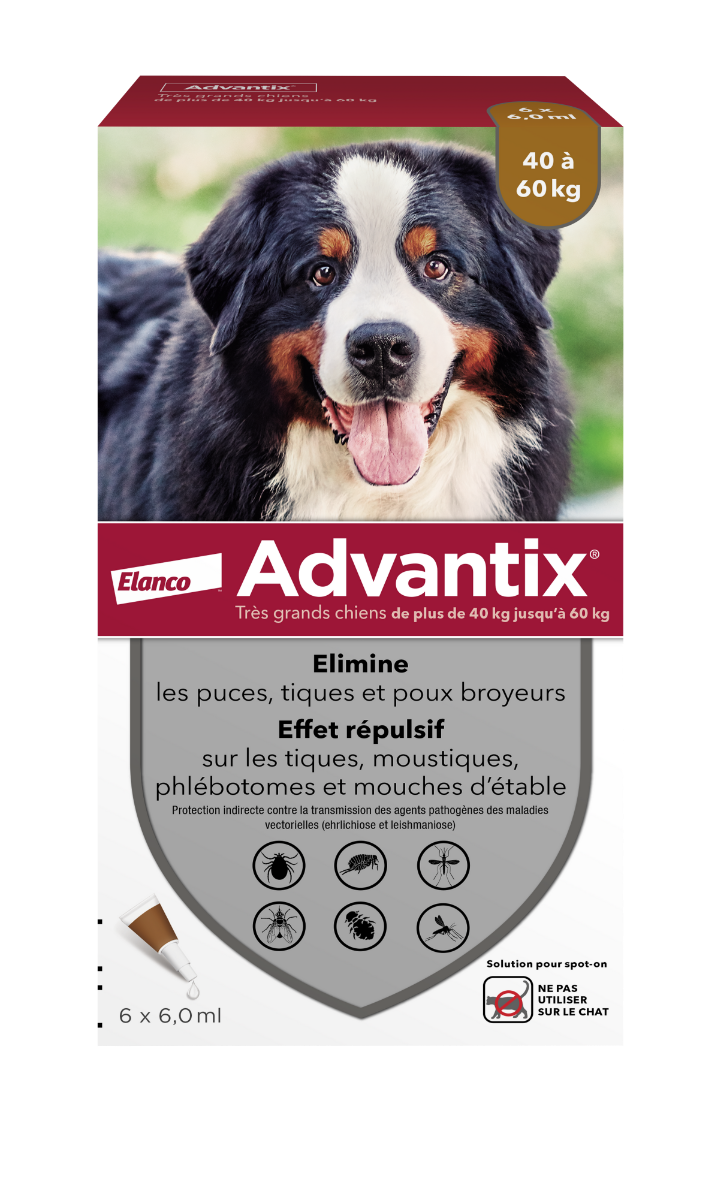 BAYER ADVANTIX GRAND CHIEN 40 A 60 KG 6 PIPETTES
