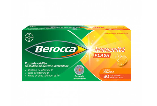 BAYER BEROCCA IMMUNITE FLASH 30 COMPRIMES EFFERVESCENTS