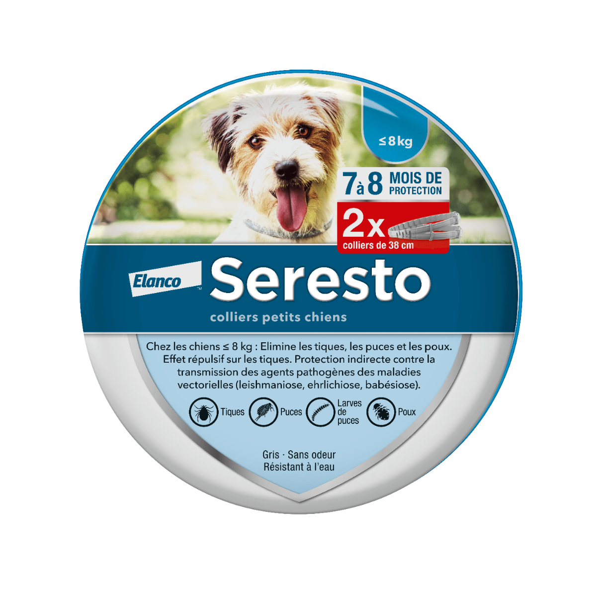 BAYER SERESTO COLLIER ANTI PARASITAIRE PETIT CHIEN 2 UNITES