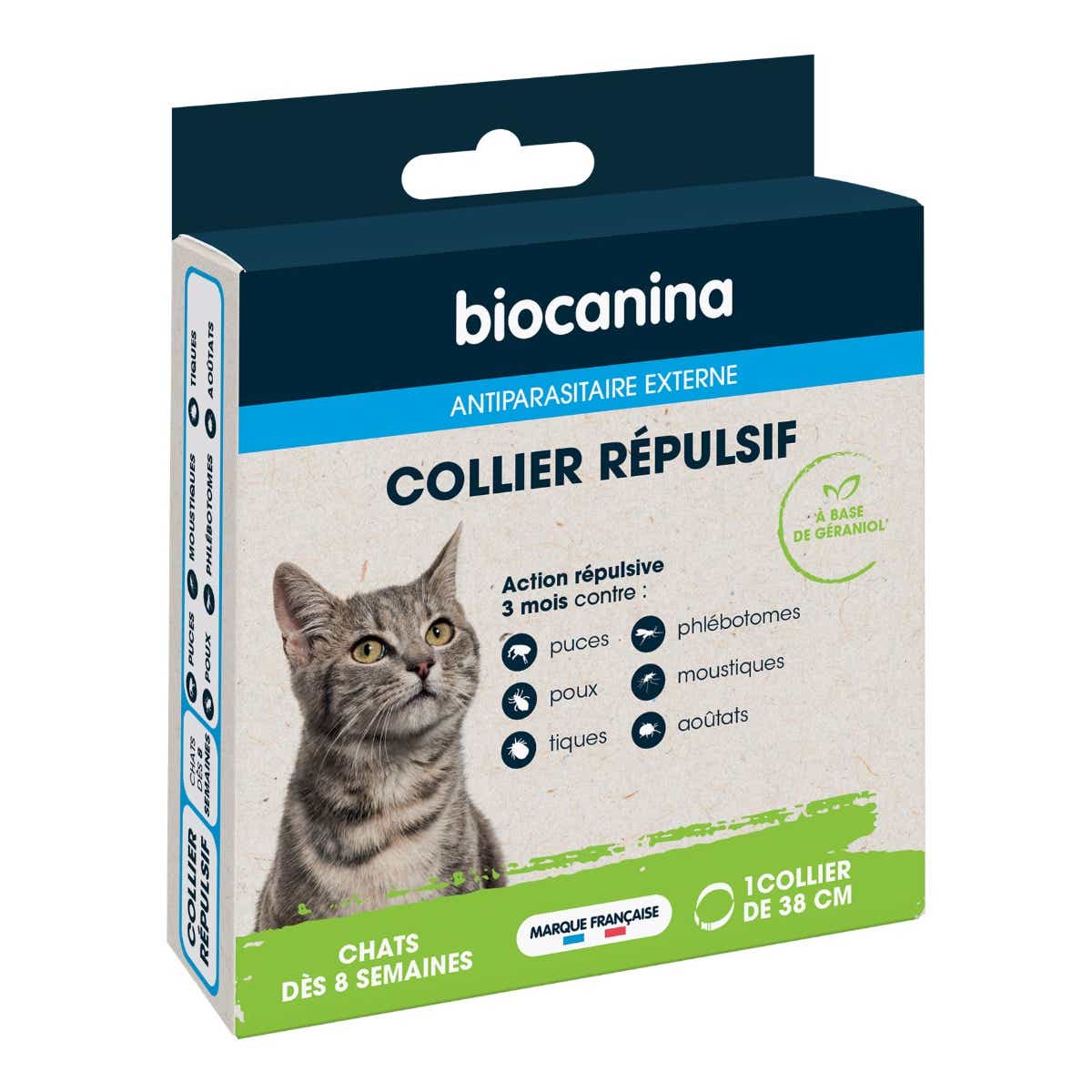 BIOCANINA ANTIPARASITAIRE EXTERNE COLLIER REPULSIF CHAT ET CHATON DES 8 SEMAINE 1 UNITE