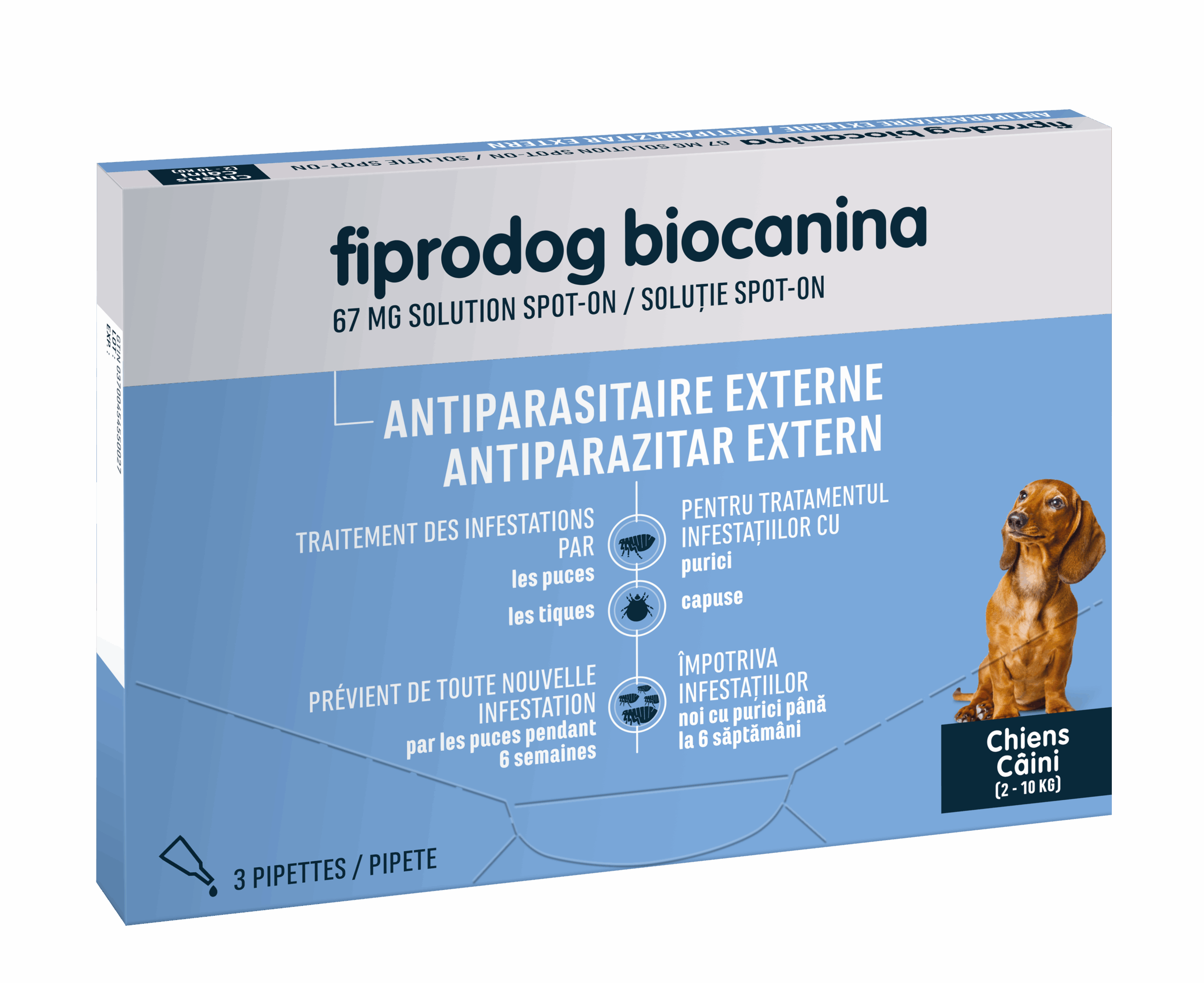 BIOCANINA FIPRODOG 67MG 3 PIPETTES