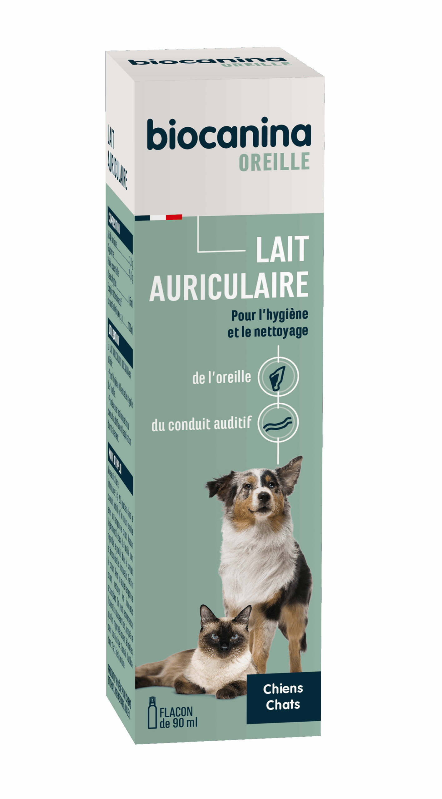 BIOCANINA LAIT AURICULAIRE CHIENS ET CHATS 90ML