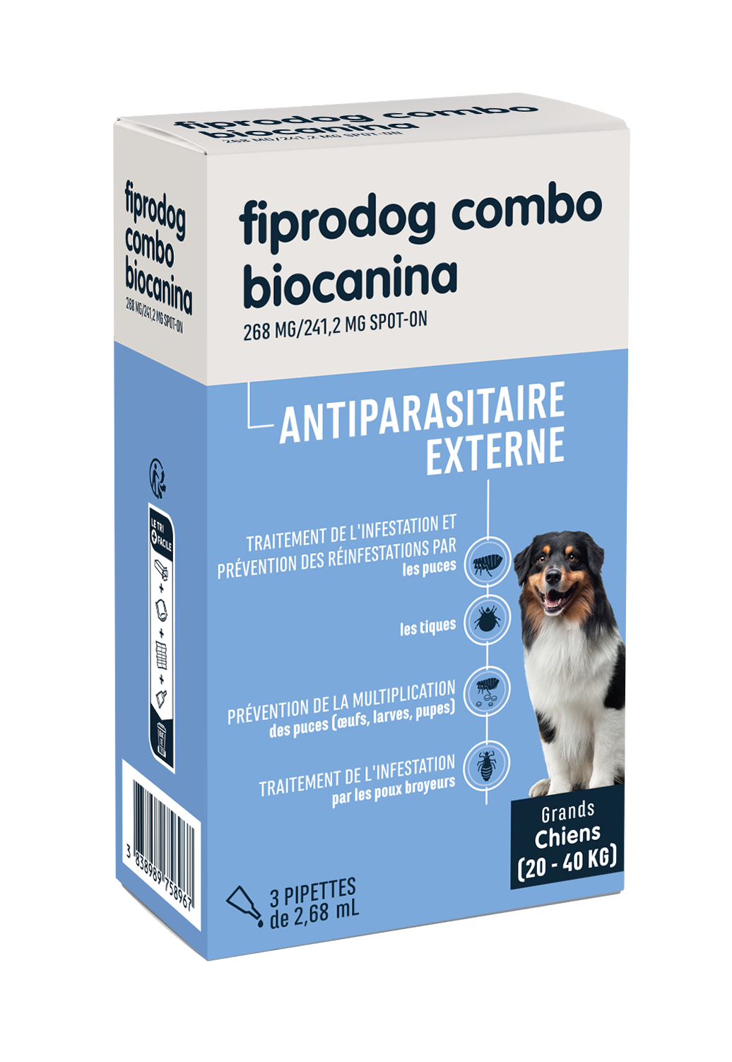 BIOCANINE FIPRODOG 268MG 3 PIPETTES
