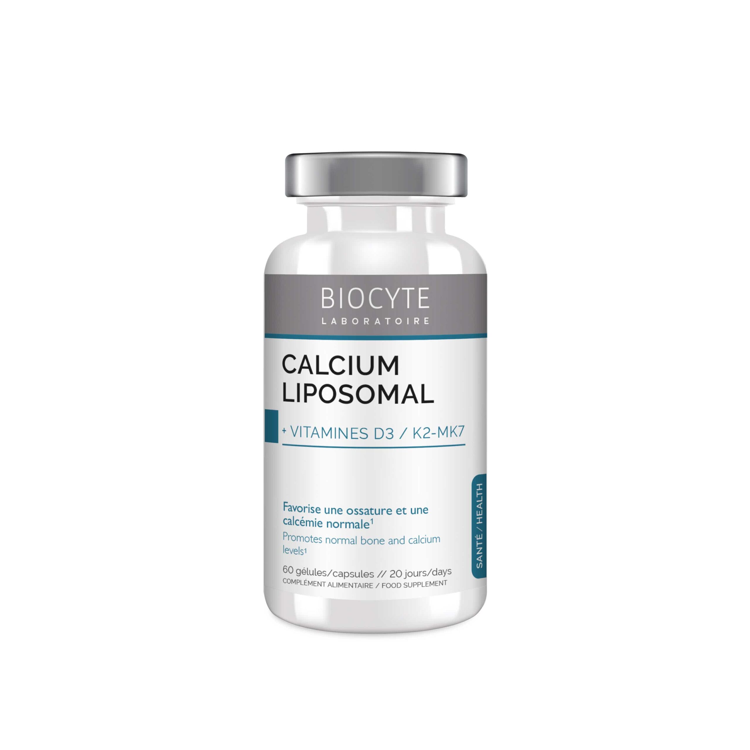 BIOCYTE CALCIUM VITAMINS D3 K2 60GELULES