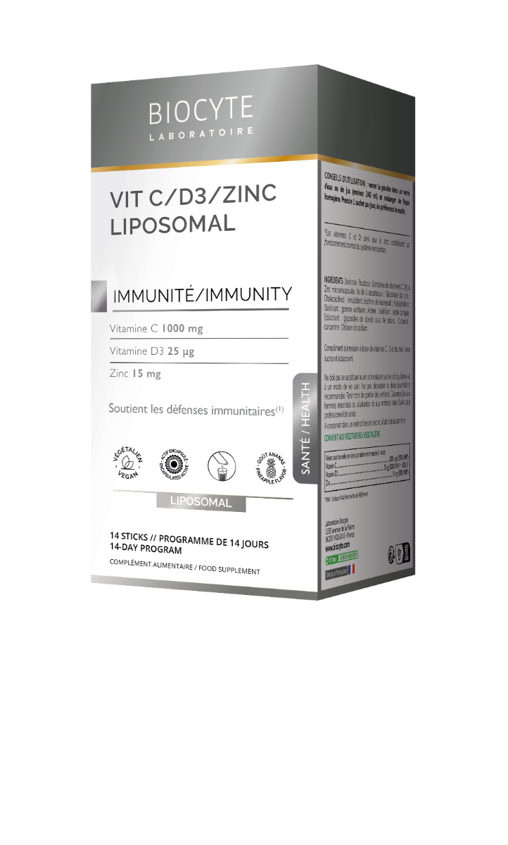 BIOCYTE IMMUNITE VITAMINE C D3 ZINC LIPOSOMAL 14 STICKS