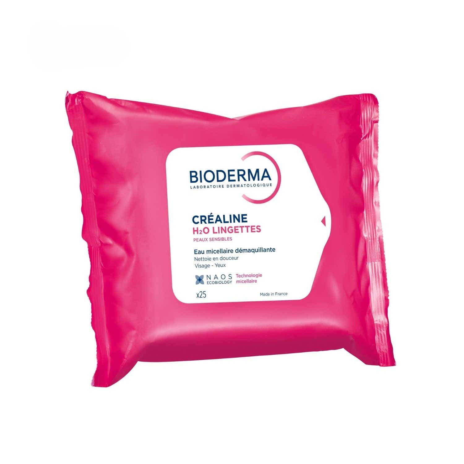 BIODERMA CREALINE H2O 25 LINGETTES DEMAQUILANTES