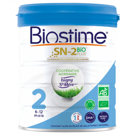 BIOSTIME LAIT EN POUDRE SN 2 BIO PLUS 2EME AGE 800G