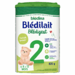 BLEDINA BLEDILAIT BLEDIGEST LAIT EN POUDRE 2EME AGE FORMULE EPAISSE DE 6 A 12 MOIS 820G