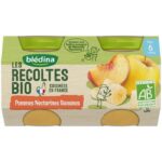 BLEDINA LES RECOLTES BIO POMMES NECTARINES BANANES 2X130G