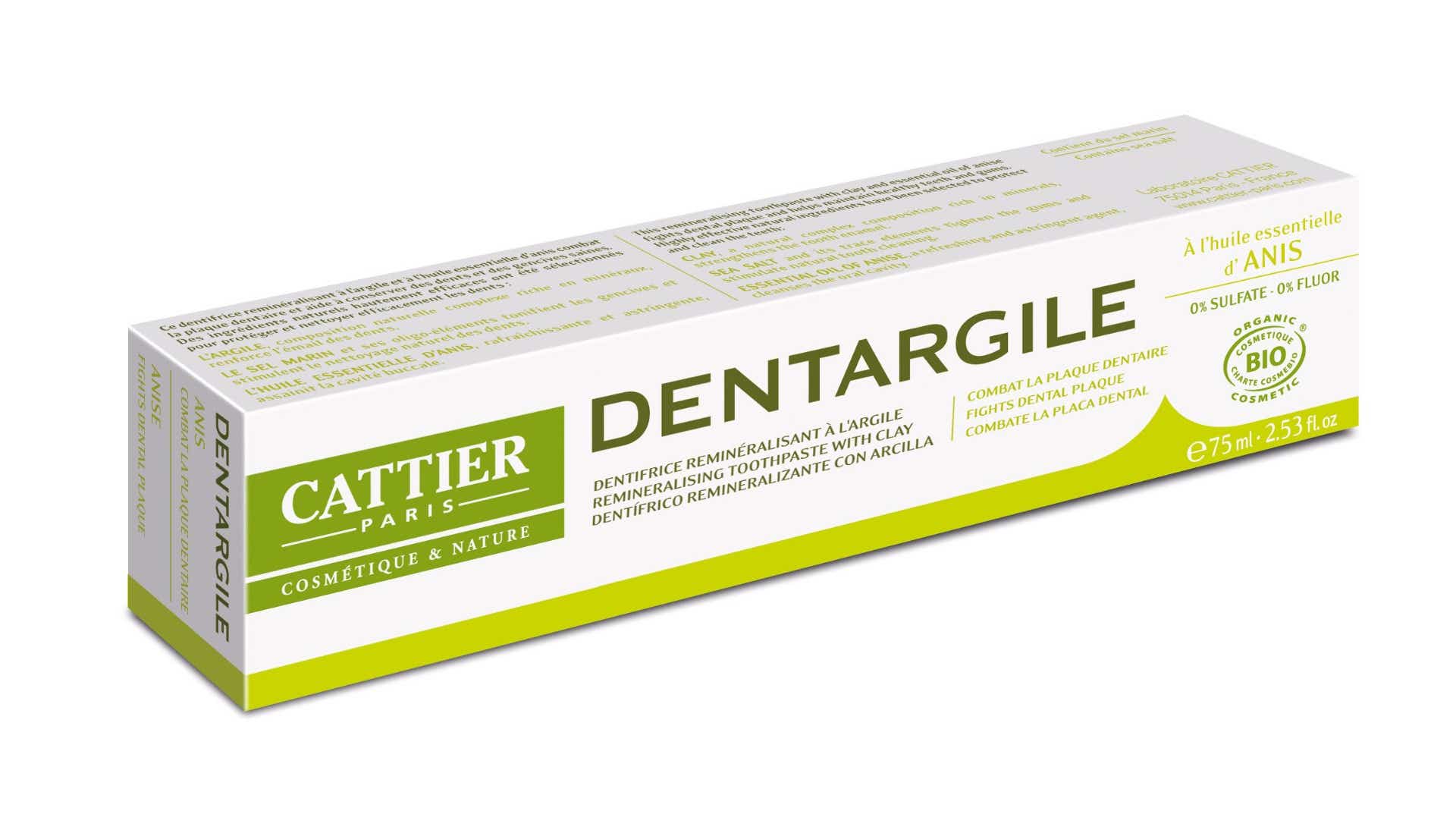 CATTIER DENTARGILE DENTIFRICE ANIS ANTI TARTRE 75ML