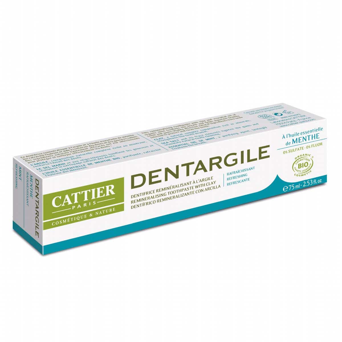 CATTIER DENTARGILE DENTIFRICE MENTHE RAFRAICHISSANT 75 ML