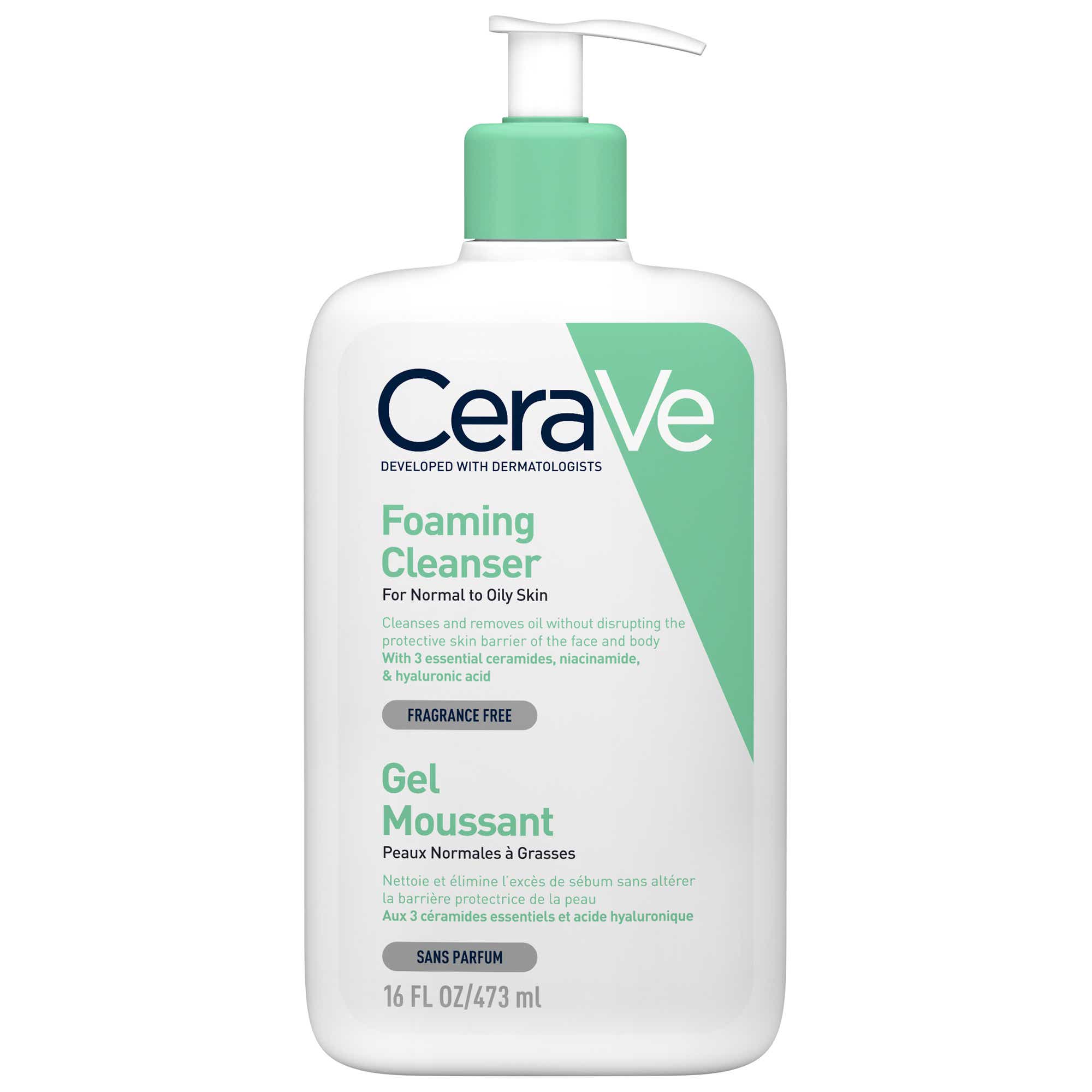 CERAVE GEL MOUSSANT VISAGE POUR LES PEAUX NORMALES A GRASSES 473ML