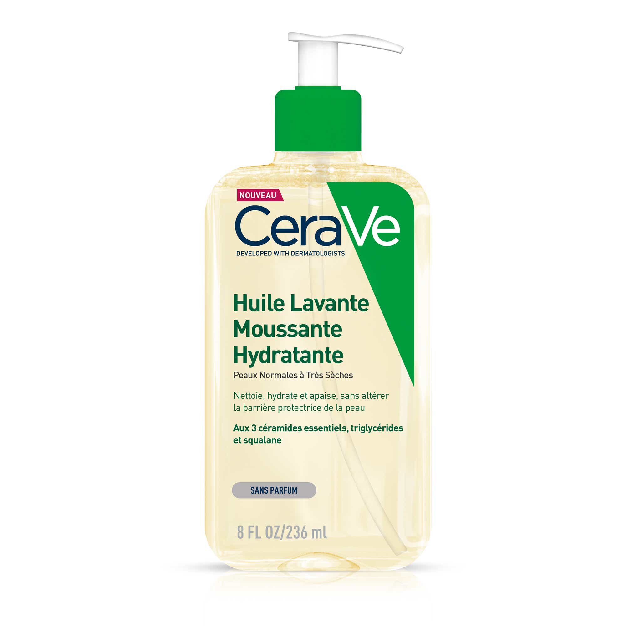 CERAVE HUILE LAVANTE MOUSSANTE HYDRATANTE PEAUX NORMALES TRES SECHES 236ML