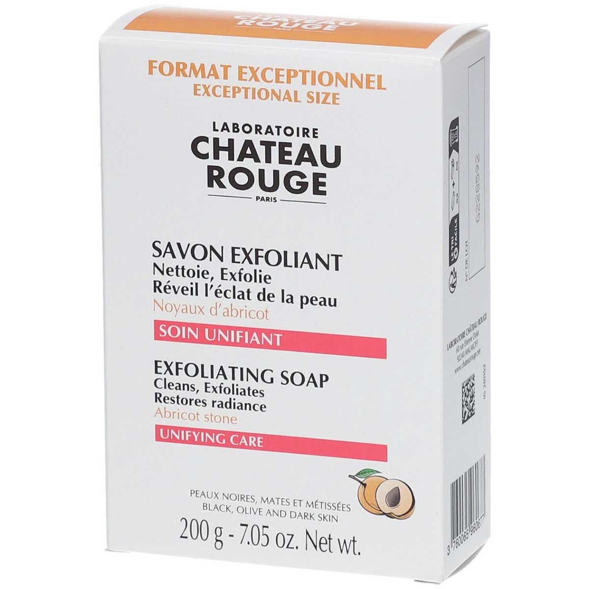 CHATEAU ROUGE SAVON EXFOLIANT UNIFIANT VISAGE PEAUX NOIRES MATES ET METISSEES 200G