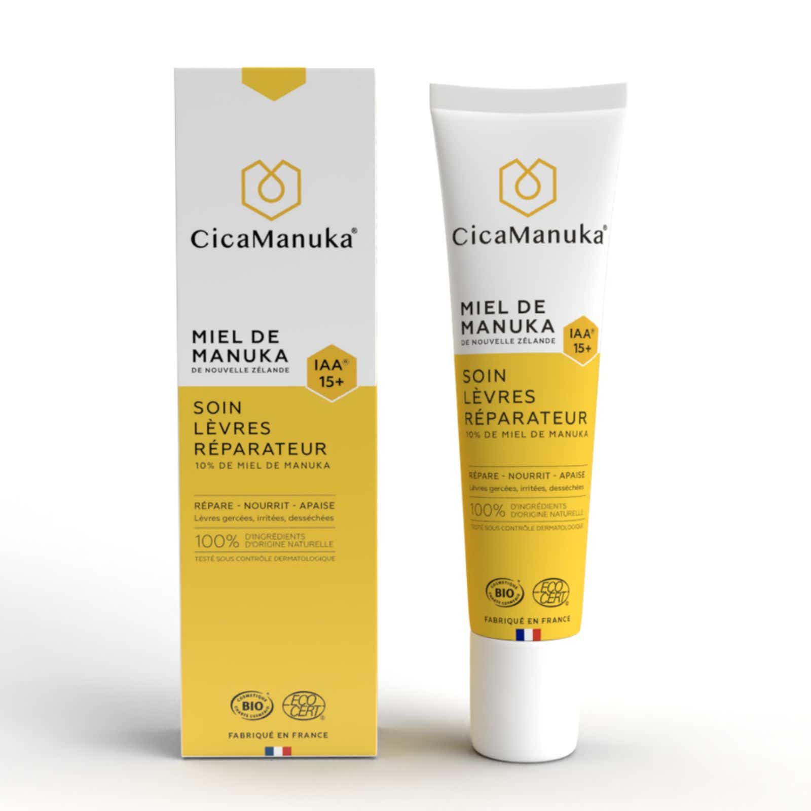 CICAMANUKA STICK LEVRES AU MIEL DE MANUKA BIO LEVRES GERCEES IRRITEES ET DESSECHEES 15ML