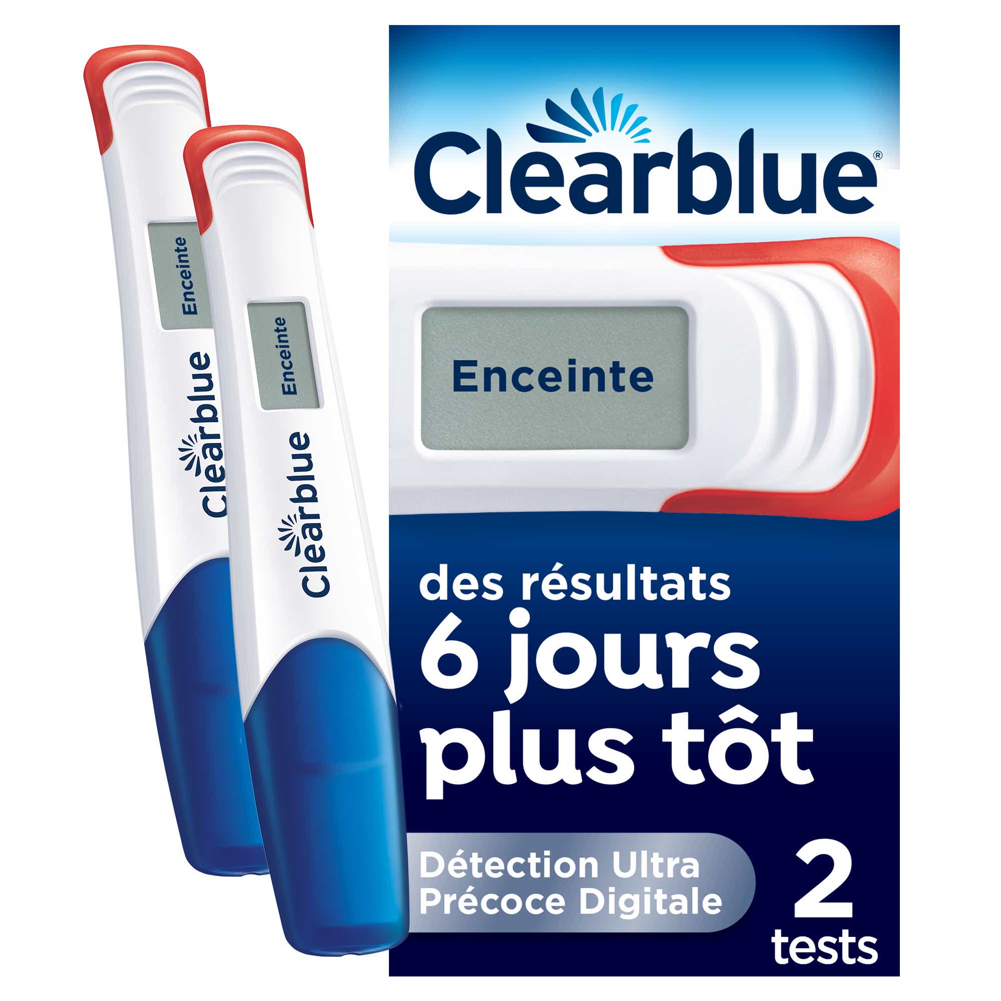 CLEARBLUE TEST DE GROSSESSE DIGITAL ULTRA PRECOCE 2UNITES