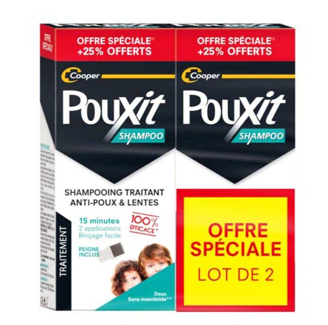 COOPER POUXIT SHAMPOING TRAITANT ANTI POUX LENTES 2X250ML