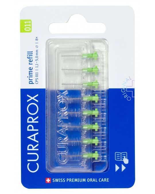CPS 011 PRIME REFILL RECHARGE BROSSETTES INTERDENTAIRES VERTES X8