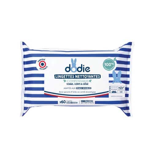 DODIE BEBE LINGETTES NETTOYANTES DERMO APAISANTES 3 EN 1 70 LINGETTES