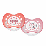 DODIE SUCETTES ANATOMIQUES EN SILICONE AVEC ANNEAU COLLECTION PINUP PRINCESSE 18 MOIS 2 SUCETTES