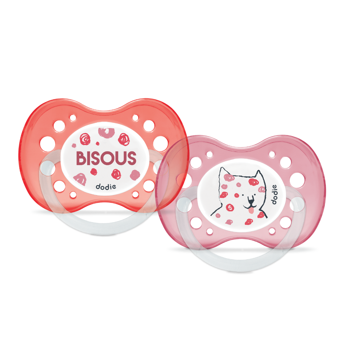 DODIE SUCETTES ANATOMIQUES EN SILICONE AVEC ANNEAU COLLECTION PINUP PRINCESSE 18 MOIS 2 SUCETTES