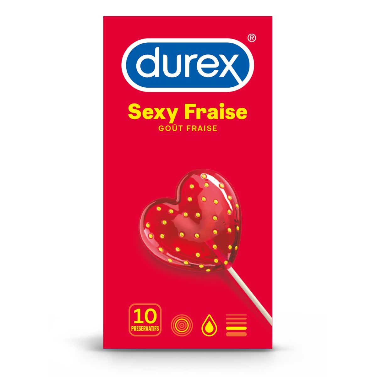 DUREX LOVE SEX SEXY FRAISE 10 PRESERVATIFS