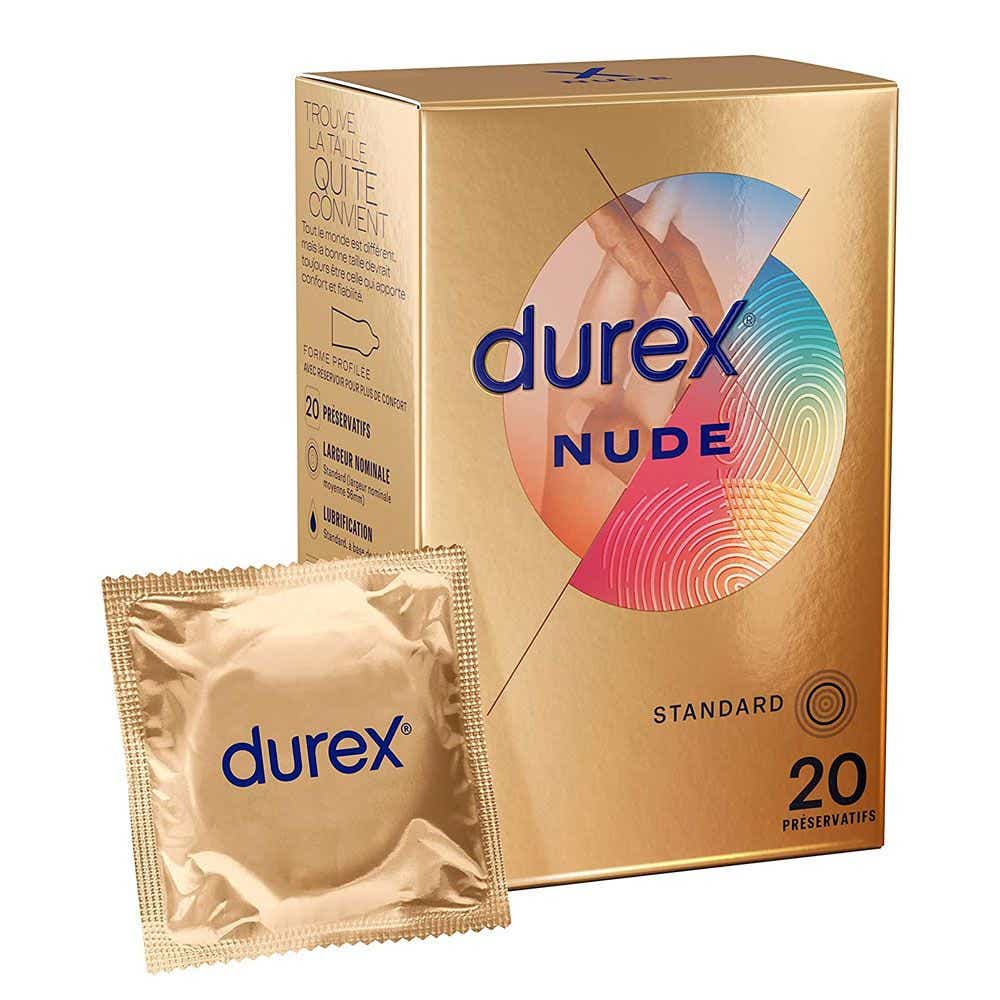 DUREX NUDE PRESERVATIFS LUBRIFIES ULTRA FINS 20 UNITES