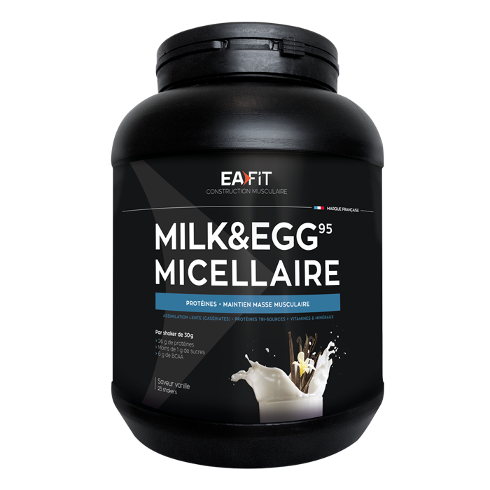 EAFIT CONSTRUCTION MUSCULAIRE MILK EGG 95 MICELLAIRE VANILLE 750G