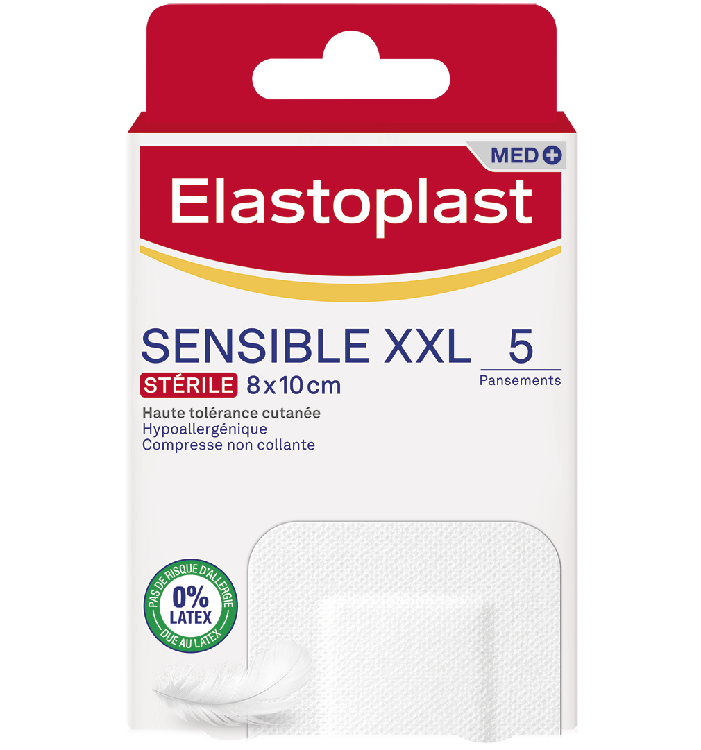 ELASTOPLAST SENSITIVE XXL PANSEMENTS STERILES 8X10CM 5 UNITES