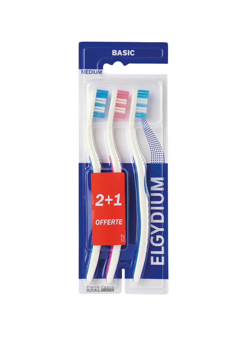 ELGYDIUM BASIC BROSSE A DENTS MEDIUM 2 1 OFFERTE