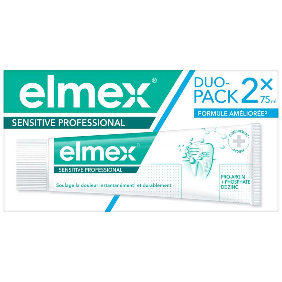 ELMEX SENSITIVE PROFESSIONAL DENTIFRICE CLASSIQUE 2X75ML