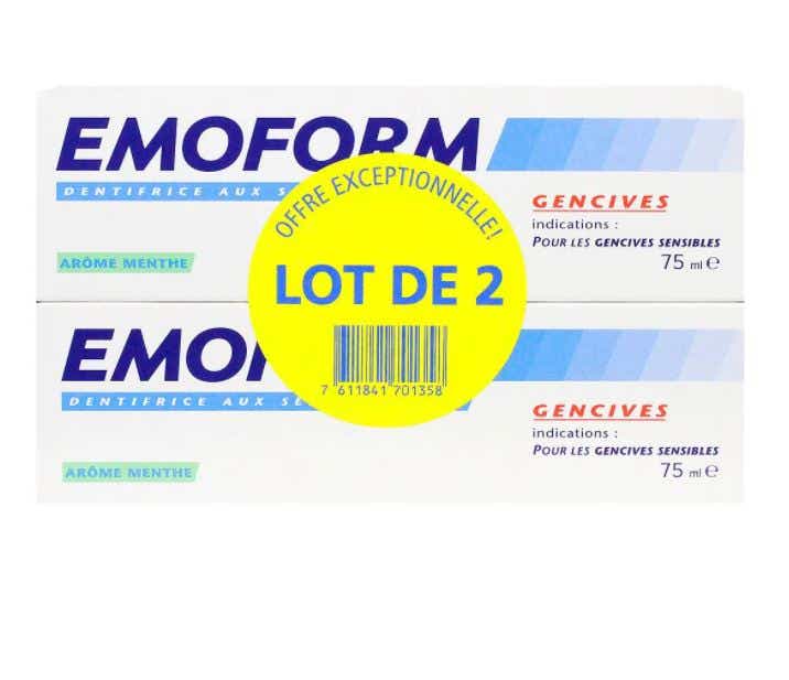 EMOFORM DENTIFRICE GENCIVES AROME MENTHE 2X75ML