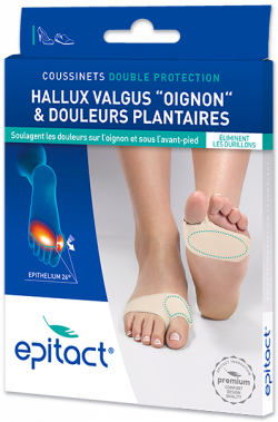 EPITACT COUSSINETS DOUBLE PROTECTION HALLUX VALGUS DOULEURS TAILLE L 1 PAIRE