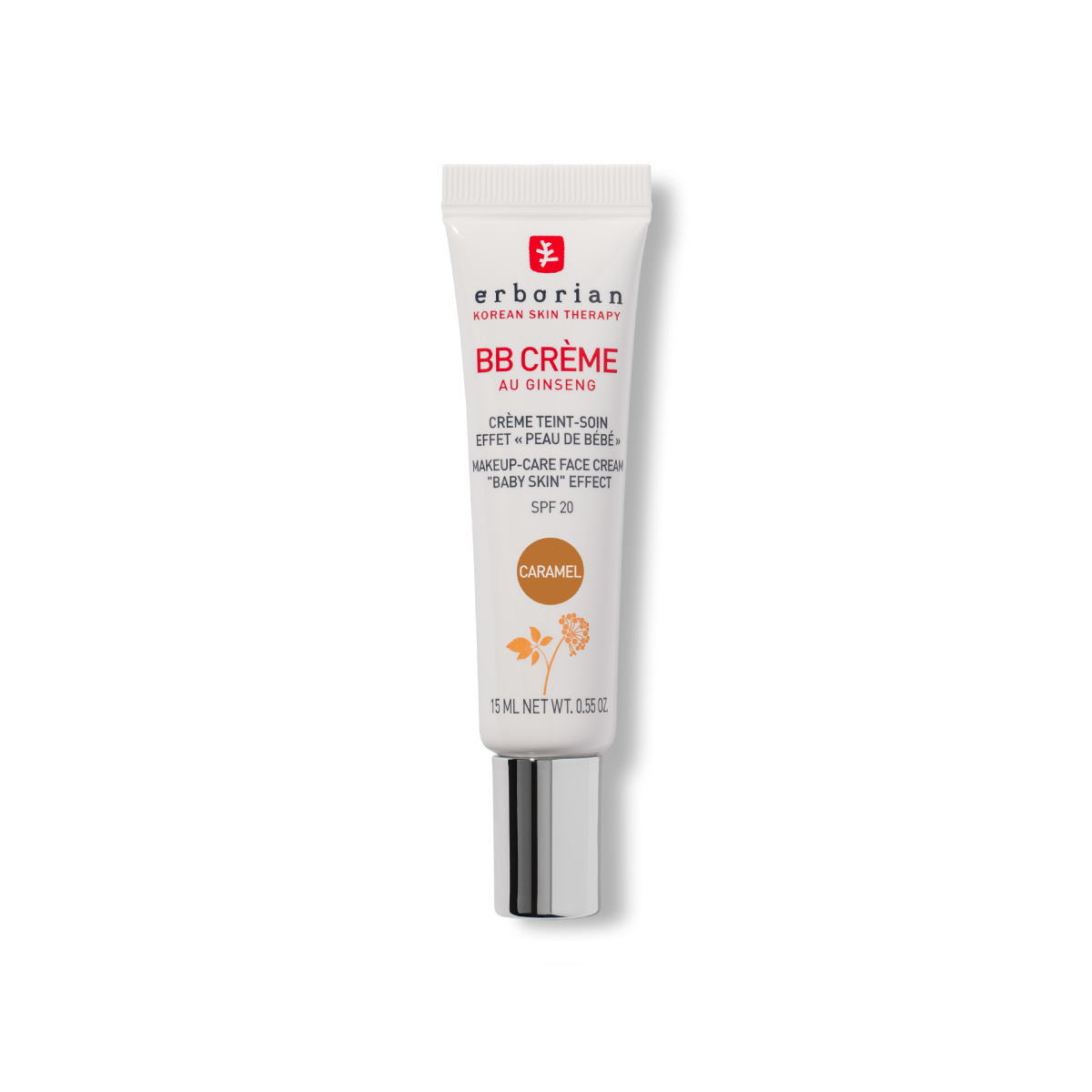 ERBORIAN BB CREME AU GINSENG SPF20 TEINTE CARAMEL TOUS TYPES DE PEAUX 15ML