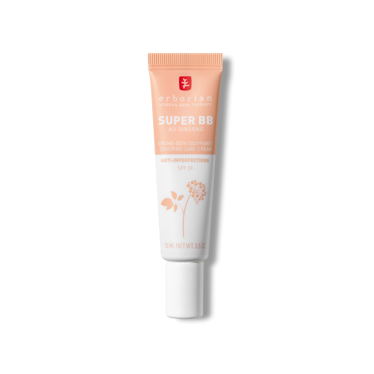 ERBORIAN SUPER BB CREME SOIN COUVRANTE ANTI IMPERFECTIONS TEINTEE CLAIRE SPF20 PEAUX A IMPERFECTIONS 15ML