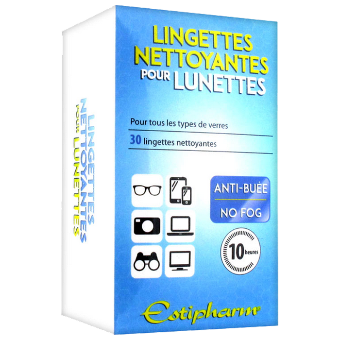 ESTIPHARM LINGETTES NETTOYANTES POUR LUNETTES 30 LINGETTES