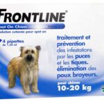 FRONTLINE SPOT ON CHIENS 10 A 20KG 4 PIPETTES DE 1 34ML