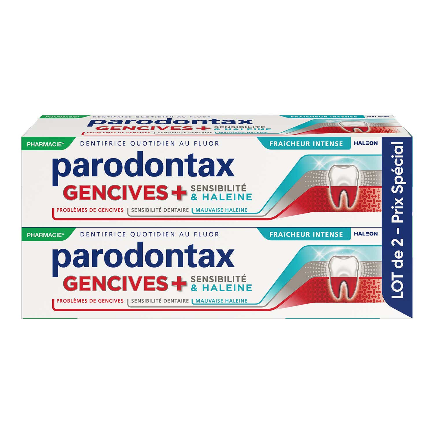 GENCIVES SENSIBILITE HALEINE DENTIFRICE FRAICHEUR INTENSE 2X75ML